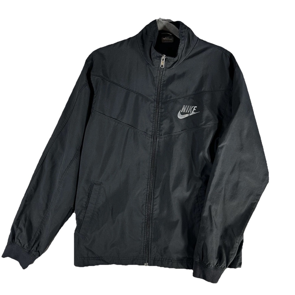Nike‎ Sportswear Track Jacket Mens Medium Black Grey Chevron Y2K